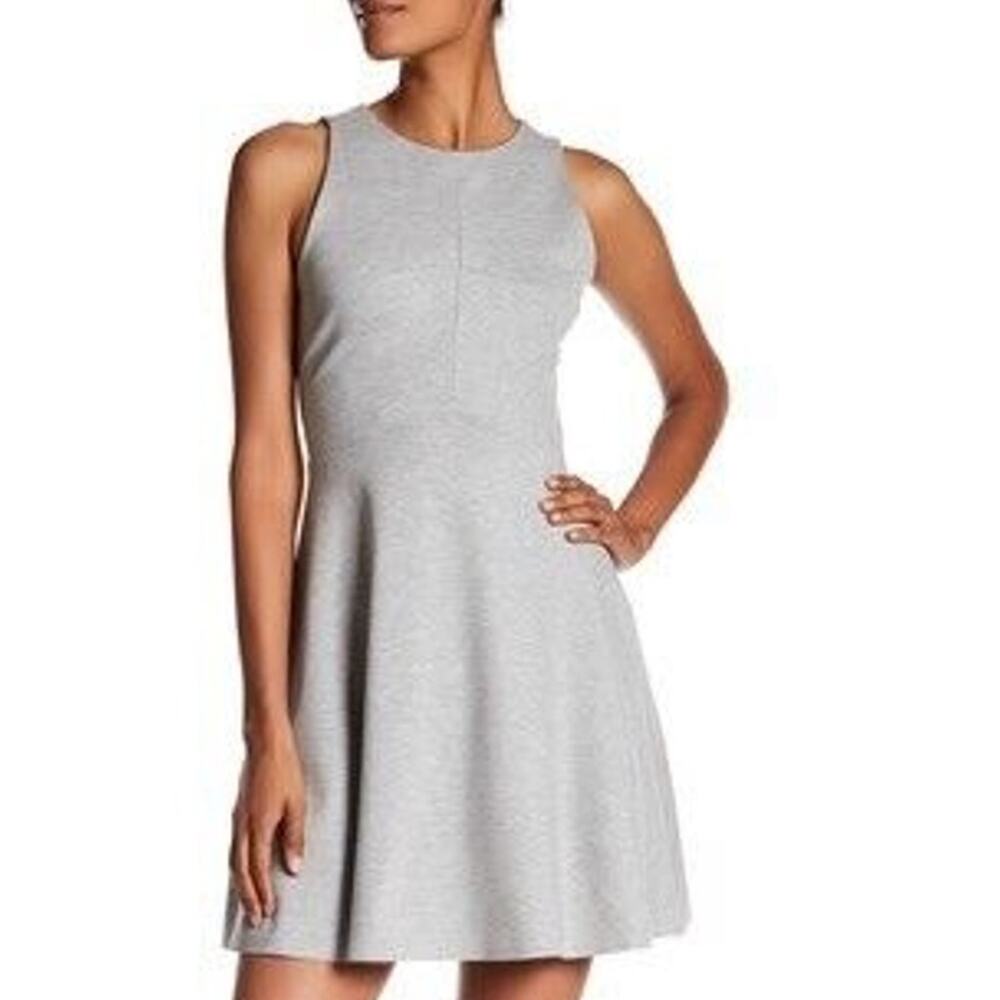 NSR Gray Sleeveless A-Line Fit & Flare Ponti Dress Size Large NWT